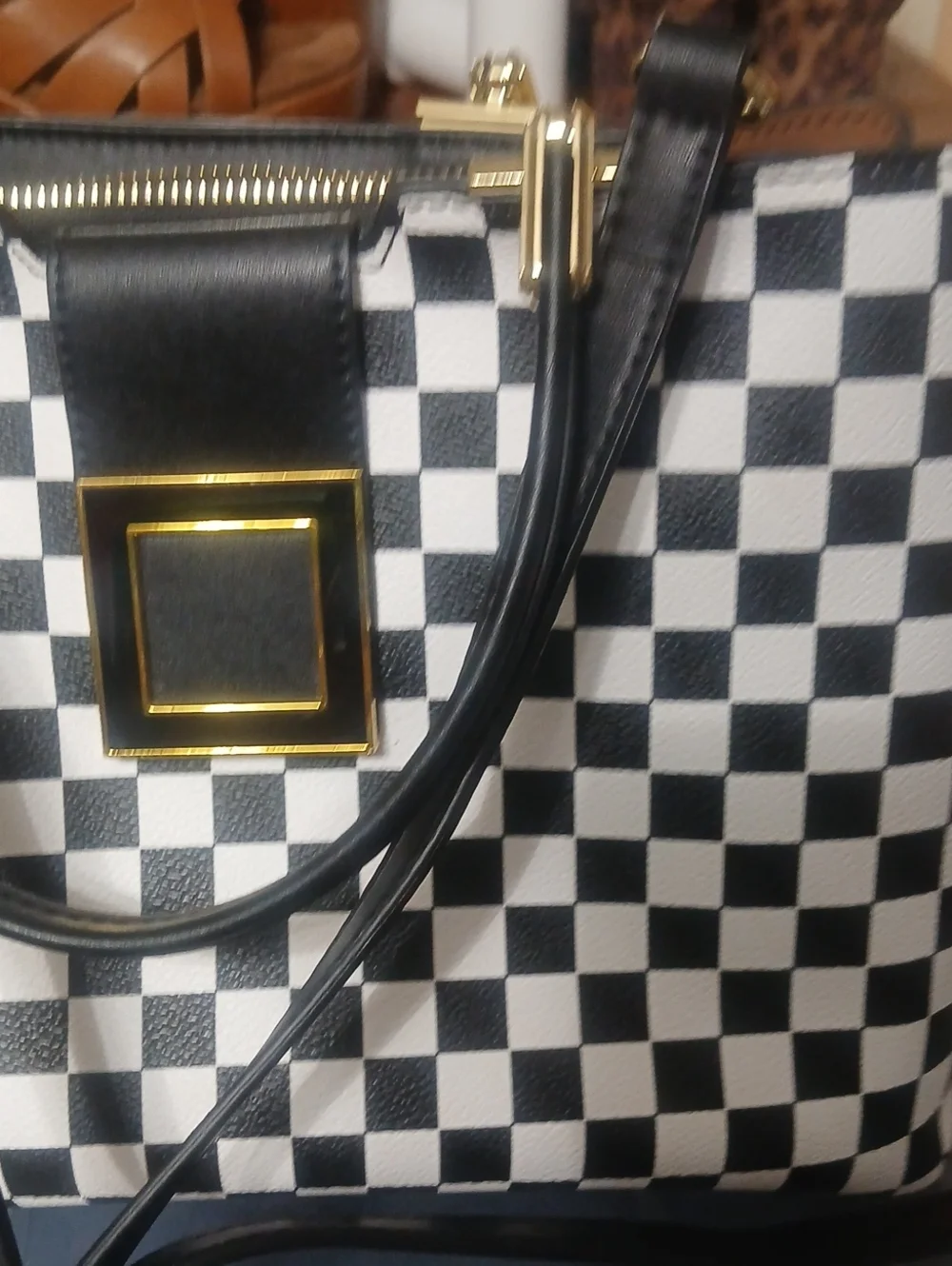 Black & White Checker Shoulder Bag